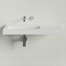 Essential Accessible 900mm Gloss White Composite Wall Hung Basin